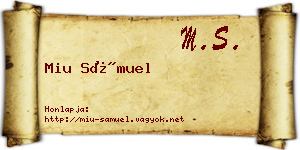 Miu Sámuel névjegykártya